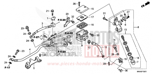 REAR BRAKE MASTER CYLINDER (NC750XA/XD) NC750XDH de 2017
